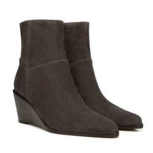 Vince Mavis Moleskine grau Wildleder Keilabsatz Bootie mit seitlichem Reißverschluss Gr. 8 - Bild 1 von 8