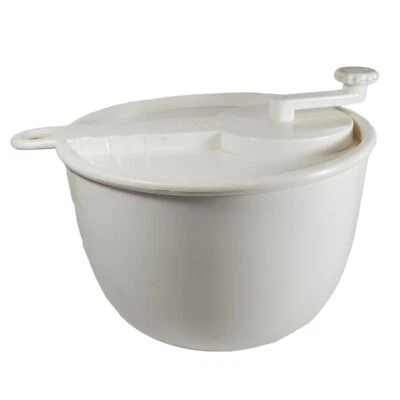 Giratorio de ensalada blanco grande vintage Copco con tapa Sam Lebowitz utensilios de cocina 604 EE. UU. Foto 1 de 4