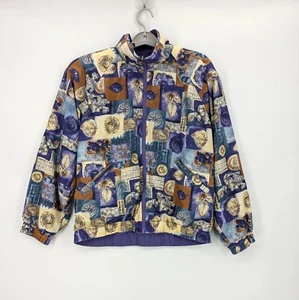 Vintage Pebble Beach Reversible Windbreaker Jacket Size M Zip-Up Patchwork Retro - Picture 1 of 13