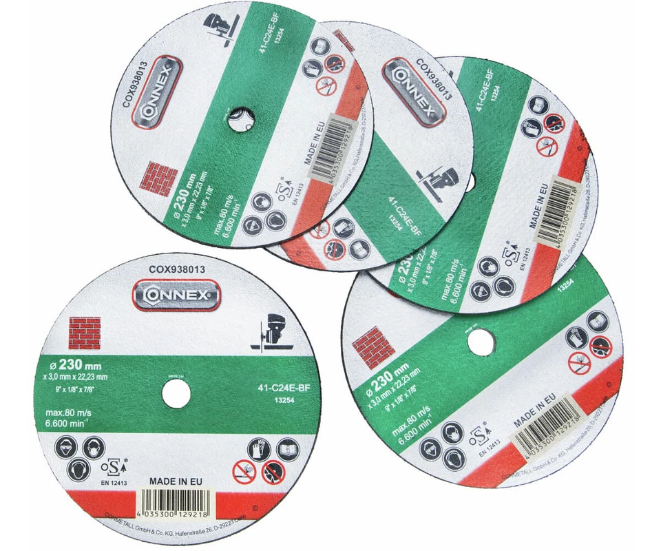 CONNEX 5x Trennscheibe für Stein 230mm EN12413 hohe Schnittleistung OSA zertifiziert