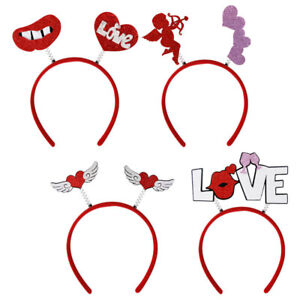  4 Pcs Love Headpiece Heart Hair Hoop Valentine's Day Headband Aldult