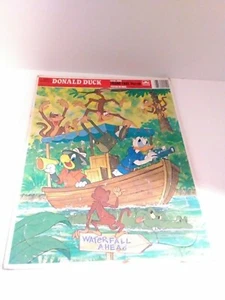 Rompecabezas de bandeja de marco de marca dorada del pato Donald - Disney - coleccionable vintage - Imagen 1 de 2