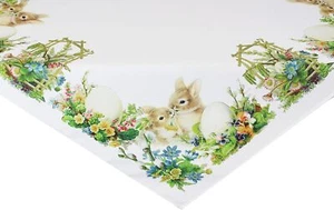 Mantel Pascua Nostálgico 85x85cm Conejo de Pascua Decoración Colorido Primavera Pascua NUEVO - Imagen 1 de 5