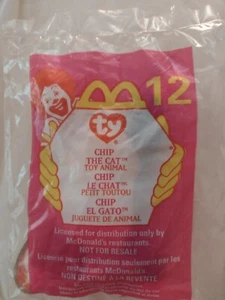 TY® Teenie Beanie Babies Chip The Cat™ 1993 McDonald’s w/errors NEW Unopened - Picture 1 of 6