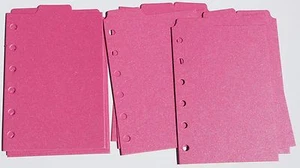 9 Shimmery Bright Pink  Filofax POCKET size  dividers monthly subject top tab - Picture 1 of 3