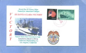 SANTA CLARA VICTORY Ship named: University in California, Color Handstamp PM - Picture 1 of 1
