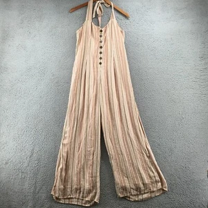 American Eagle Full Body Length Jumpsuit Womens XL Multicolor Stripe Halter - Picture 1 of 19
