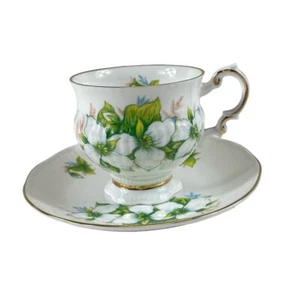 Taza de té y platillo isabelino provincial canadiense de colección porcelana de hueso floral - Imagen 1 de 8