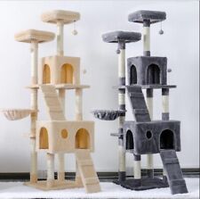 Wieża wspinaczkowa dla kotów 67" Wieża drzewa dla kota Aktywność i drapanie do wspinaczki dla zwierząt domowych