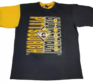 VTG 90s Men's XL Pittsburgh Pirates Salem Sportswear T Shirt Black MLB Baseball - Picture 1 of 11