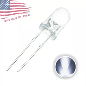 LED 5mm T1-3/4 Cool White Ultra Bright Water Clear - 10x 25x 50x Packages US - Picture 1 of 3