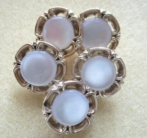 5x20MM RUND WEISS BLICKDICHT PERLENHARZ GOLD RÜCKEN BLUMENSCHAFT MANTELKNÖPFE - Bild 1 von 3