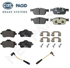 For Mercedes W166 X166 Front & Rear Disc Brake Pads w/ Sensors Kit HELLA PAGID