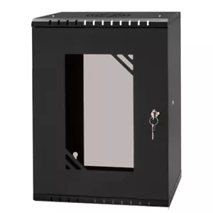 RC10-9U-300GB Rack Cabinet 10" 9U, 300mm, Glass Door, Black - Picture 1 of 5