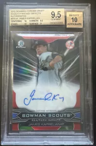 JAMES KAPRELIAN 2015 BOWMAN CHROME DRAFT SCOUTS AUTO ROOKIE RC SP /99 BGS 9.5 - Picture 1 of 1