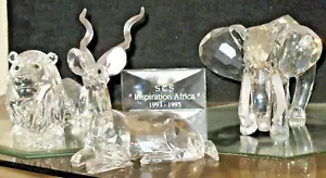 Swarovski crystal "Inspiration Africa"1993-1995, Kudo, Lion, Elephant + SCS swan - Bild 1 von 6