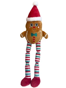 Happy Pet Squeaky Long Legs Gingerbread Man 60cm Long Squeaky Christmas Dog Toy - Picture 1 of 4