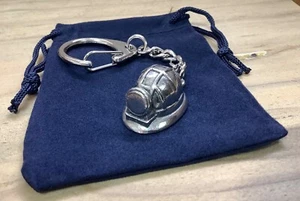 Coal Miner's Helmet   -  Quality Silver Pewter Keyring - Picture 1 of 3