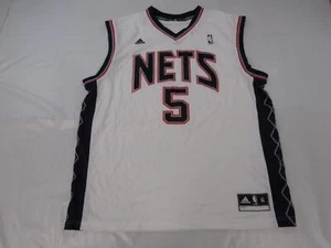 New Brooklyn Nets #5 Mens Size XL XLarge Adidas White Blank Bank Jersey - Picture 1 of 4
