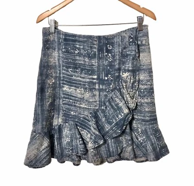 Юбка Lauren Ralph Lauren Southwestern из льняной смеси с искусственным запахом с оборками женская размер 6 - Изображение 1 из 4