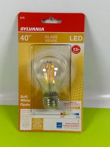 Sylvania LED A15 Medium Base Light Bulb 40W 120V 2700K - BOX OF 5 Bulbs NEW - Picture 1 of 5