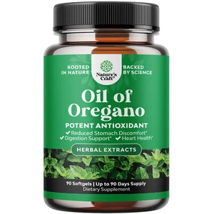 Wild Oregano Oil Softgels - Super Concentrated Softgels Oil of Oregano 90ct - Picture 1 of 8