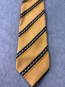 Vintage Gianni Versace Tie Baroque Striped Yellow White L:56” W:3.5” 90’s - Picture 1 of 10