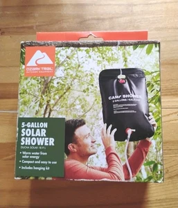 Ozark Trail Outdoor Equipment 5-Gallon Solar Camp Shower w/Hanging Kit NIB - Picture 1 of 4