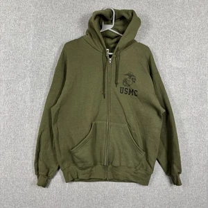 Usmc Hoodie Herren Large Grün Army Military Full Zip Vintage Made In USA - Bild 1 von 11