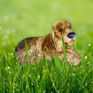Cocker Spaniel Dog Puppy Figurine 14x8 Statue Vintage Resin 1986 HOMCO Lifelike - Picture 1 of 10