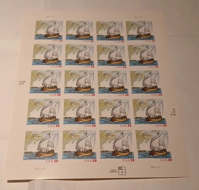 Scott 4073 Champlain Surveys the East Coast - Sheet of 20 MNH - .39 cent denom. - Image 1 of 2