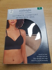 Carole Hochman 2 Pack Ultimate Comfort Wirefree Bra XL Black/Rugby - Picture 1 of 4