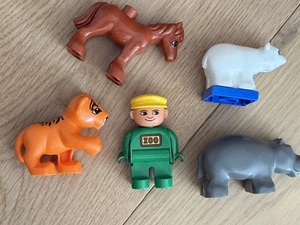 Lego DUPLO Zoo Parts Lot - Replacement Minifigure Animals & ZooKeeper Minifig - Picture 1 of 13