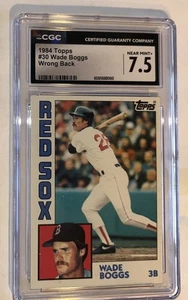 1984 TOPPS BASEBALL Wrong Back Wade Boggs #30. (Front) & Cal Ripken Jr 490(Back) - Picture 1 of 2