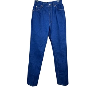Neu mit Etikett 80er Lee Jeans Rider gerades Bein Vintage USA 14 lang blau Denim hoher Bund - Bild 1 von 11