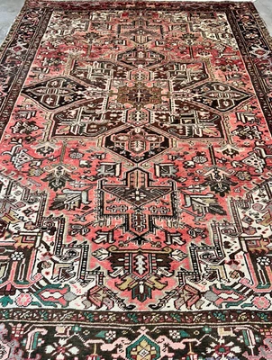 8'5"x11'10" Hand-Knotted Wool Geometric Herize Area Rug - Handmade Tribal Carpet - Image 1 of 4