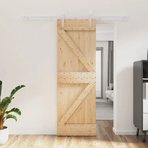 Sliding Door with Hardware Set 70x210 cm Solid Wood Pine Interior Door Hom 03020 - Picture 1 of 10