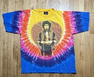 Vintage Jimi Hendrix Tie-Dye T-Shirt Men’s XL 90’s Multicolor Single Stitch - Picture 1 of 7