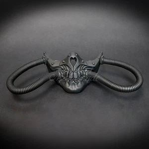Steampunk Respirator Skull Gas Hose Masquerade Mask for Men - Black - Picture 1 of 4