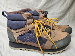 Merrell Alpine Sneaker Mid Polar Boots Mens 10.5 Waterproof Brown Fleece Lined - Picture 1 of 8