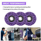 10x 125mm X 22mm Poly Strip Disc Wheel Paint Rust Removal Clean Grinder Purple