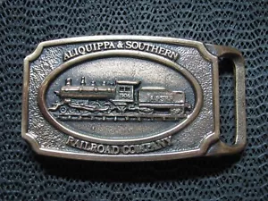 TECH ETHER GUILD ALIQUIPPA SOUTHERN RAILROAD BRASS BELT BUCKLE! VINTAGE! A&SRR! - Picture 1 of 11