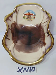 VINTAGE LINZERTOR AUSTRIA CERAMIC BASKET ASHTRAY RARE SHARDING INN HOTEL - Picture 1 of 12