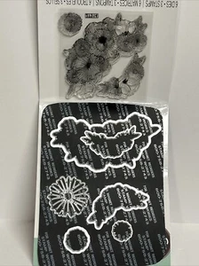 Juego de troqueles Ink Blooms Flowers Sizzix sello transparente Framelits 664355 - Imagen 1 de 4
