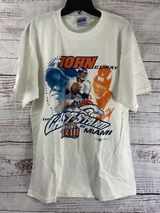 Vintage Tultex T Shirt Men’s L Denver Broncos NFL John Elway 1998