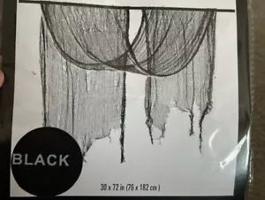 Schwarz gruselig Gaze Tuch Halloween Dekor 30"x72" TX - Bild 1 von 5