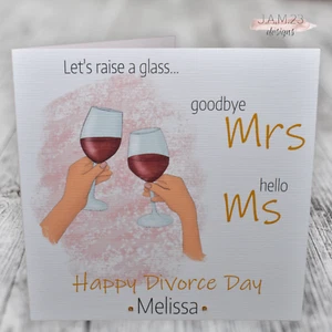 Personalised Happy Divorce Day Congratulations Card Handmade - Picture 1 of 9