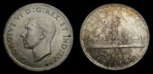 1939 Canada Silver Dollar King George VI Toned MS-63+ - Picture 1 of 1