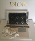 Christian Dior NIB  BLACK/GOLDEN LUCKY ⭐️ & LOGO CALFSKIN LTHTR WALLET ON CHAIN