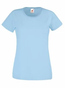 Mujer Fruit of the Loom Liso Cotton para Mujer Cuello Redondo Camiseta Camisa - Imagen 1 de 36
